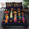 African American Duvet Cover Set Afro Bedding Set Black Women In Ethnic Dress Bed Set Tribal Modern Urban Home Decor King