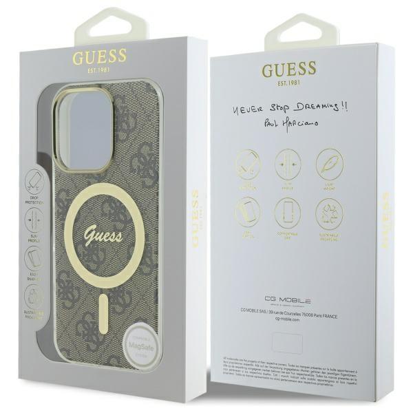 Guess GUHMP16LH4STW iPhone 16 Pro 6.3" Brown/brown Hardcase IML 4G MagSafe