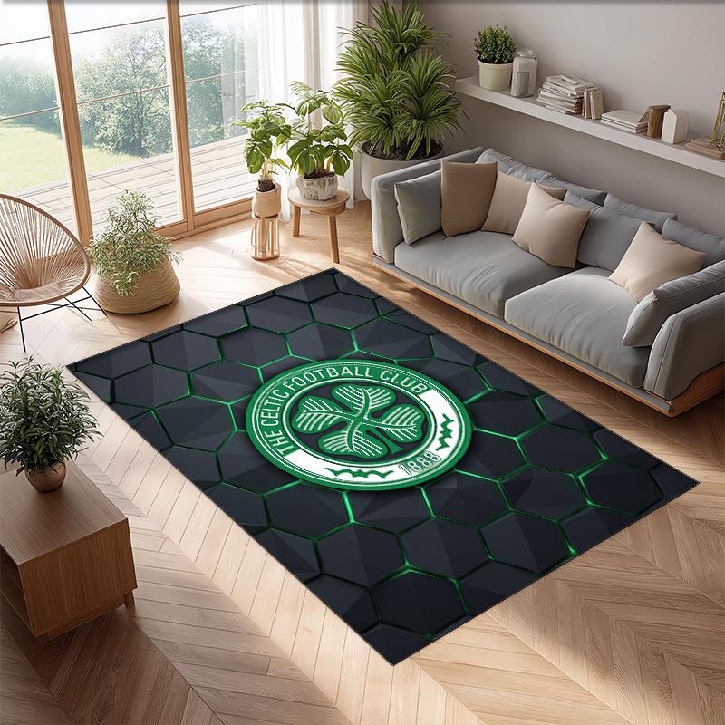 Tappeto Morbido Antiscivolo per Interni con Motivo Calcio Celtic FC, Tappetino Decorativo Sportivo per Camera da Letto