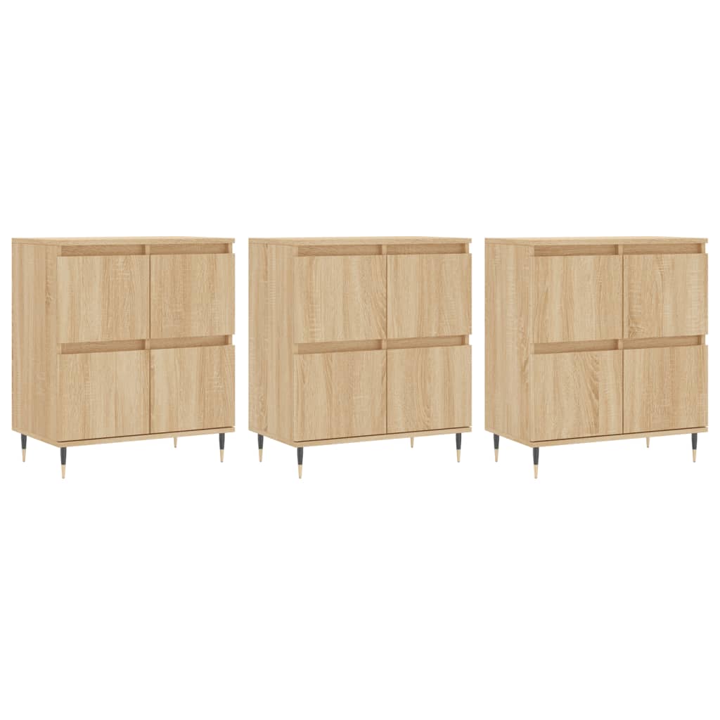 Sideboards 3 pcs Sonoma Oak Particleboard