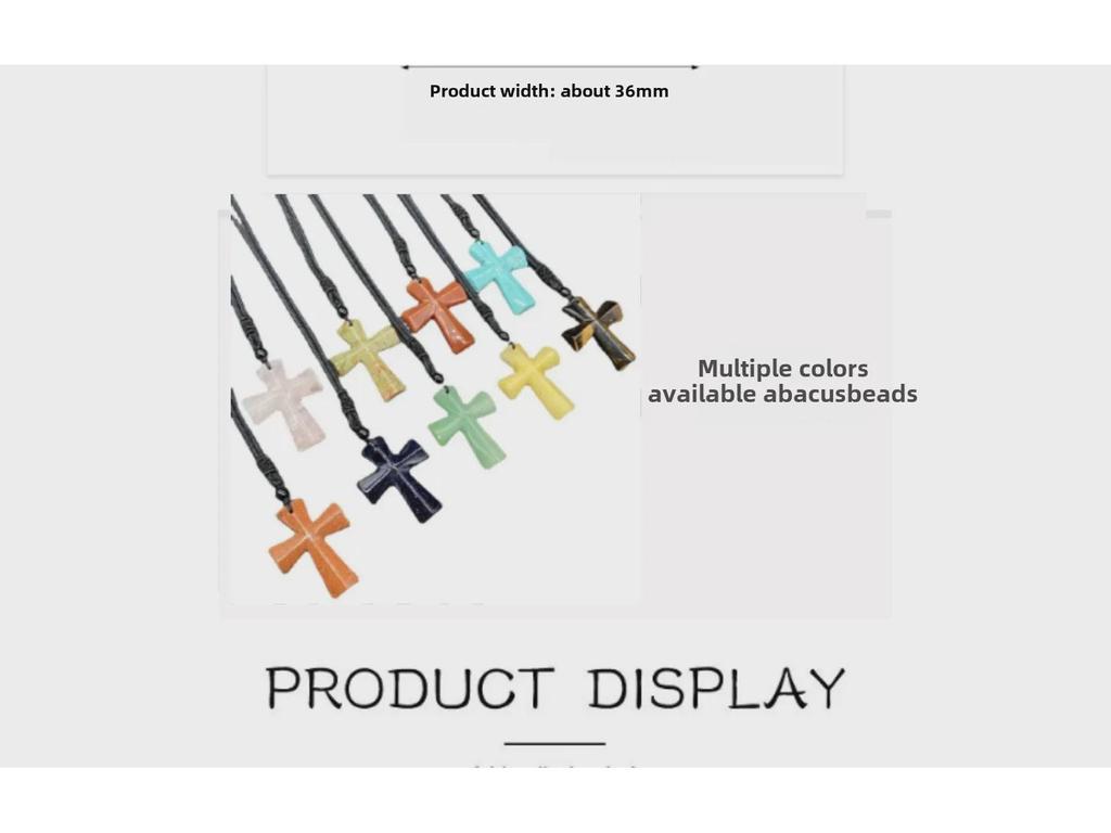 Colier Cruce Agat - Piatră Semiprețioasă Cadou de Crăciun Lanț Pulover