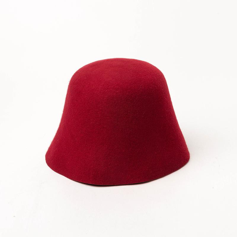 Autumn and winter new fashion casual women woolen bucket hat travel shopping retro felt top hat