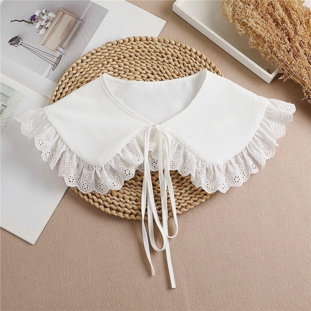 Adjustable Lace False Collar Sweet Ruffled Shawl Fashion Detachable Collar  Women Girls