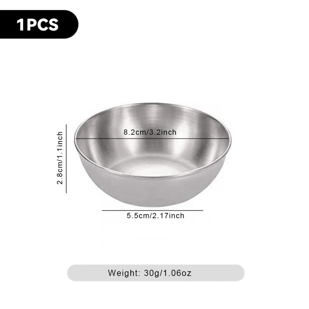 1/2/4Pcs Stainless Steel Soy Sauce Dish Small Dish Sauce Seasoning Dish Home Hotel Kitchen Japanese Dipping Sauce Dish