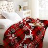 Merry Christmas Reindeer Snowflake Flannel Blanket-Bed Blanket&Throw Blanket Soft Comfortable, Ideal for Home Decoration Gifting
