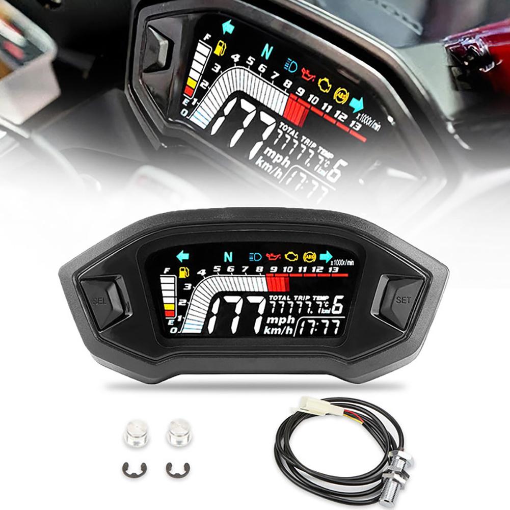 Motorcycle Speedometer, 199 Kph Mph, High Definition, VA Screen Real Color Digital Display,