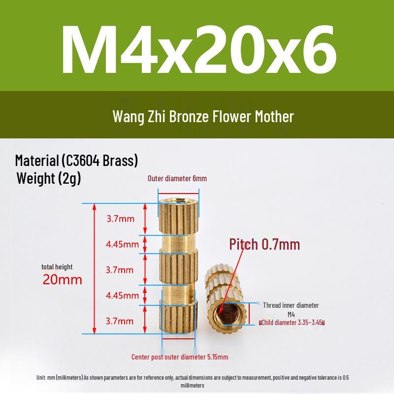 M1-M10 Knurled Brass Heat Insert Nut for Injection Molding