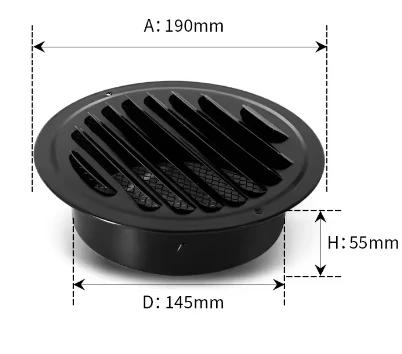 2pcs Stainless steel Exterior wall air outlet vent grille round duct cap air ventilation cover hole plug ventilation system