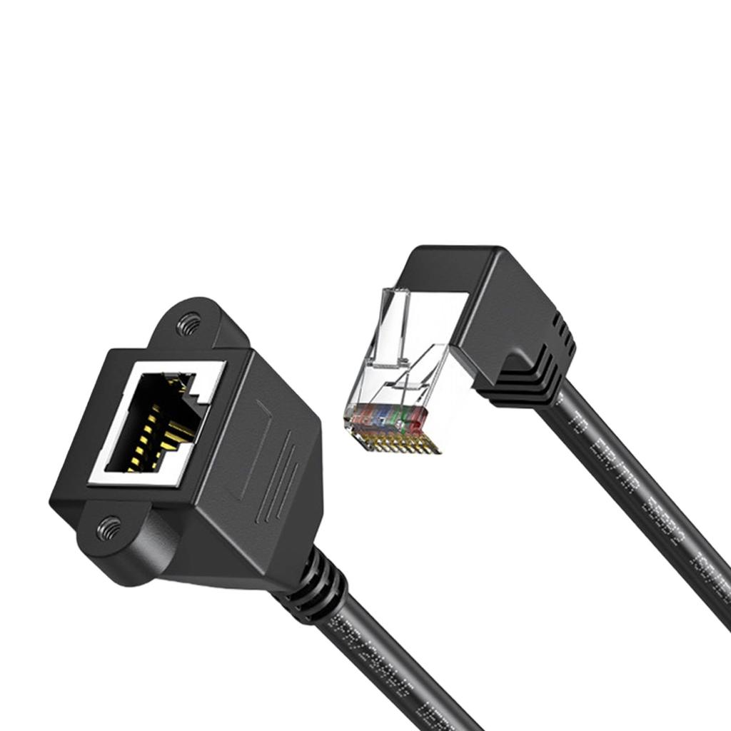 Cat6 Rj45 Extension Cable RJ45 Right Angle Adapter Shielded Connectors for Cat5e Cat5 Networks