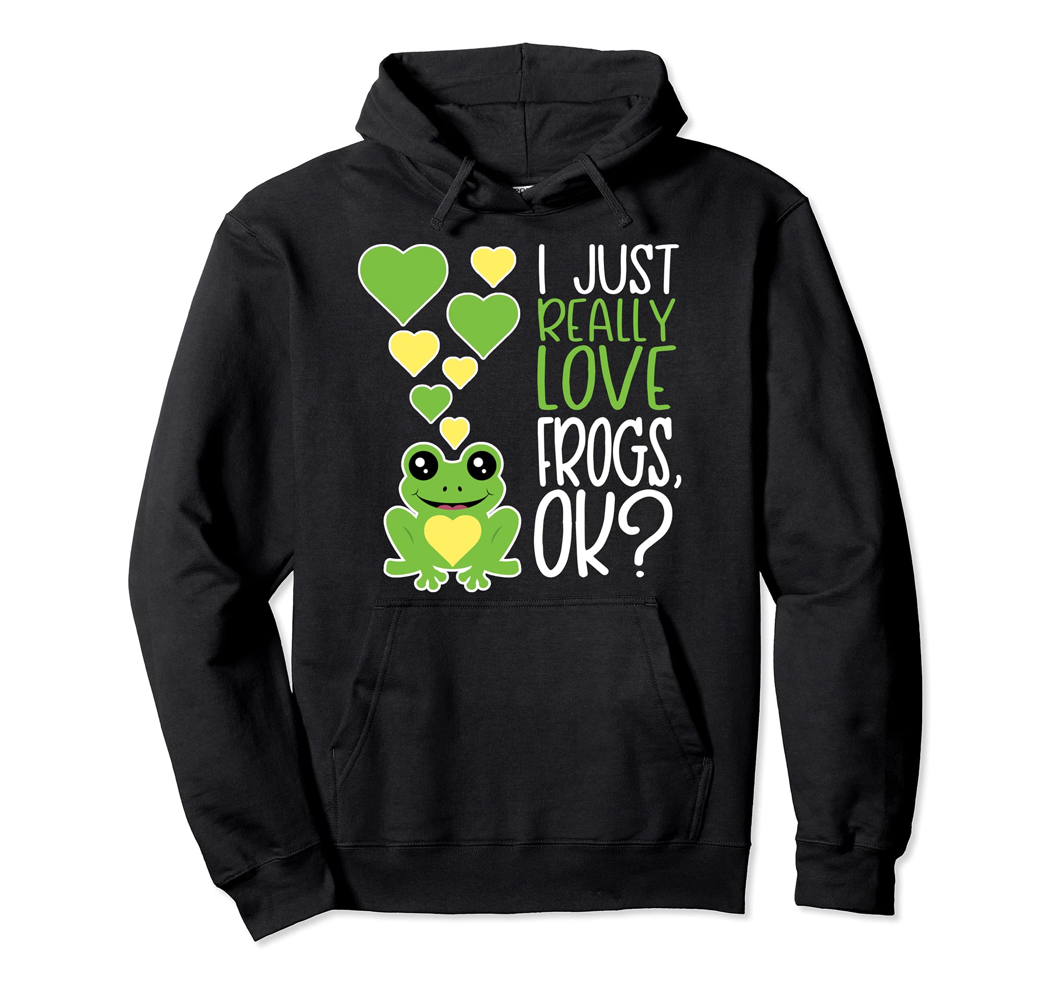 

Cute Frog With Hearts I Love Frogs Hoodie чёрный
