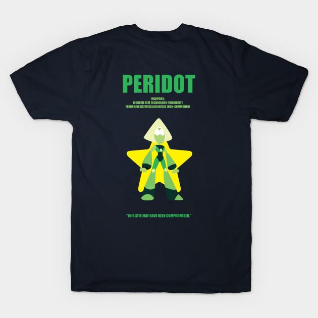 Men Black Print T-shirt Steven Universe Peridot No-Cut Transfer Paper Print Cotton Tshirt S