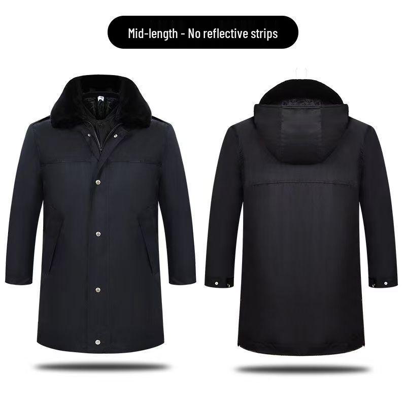 Autumn & Winter Windproof Waterproof Multi-functional Security Guard Coat with Cotton Insulation