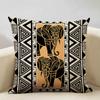 Geometric Cushion Cover Sofa Decorative Pillow Cover Home Living Room Ethnic Art Accessories 45x45cm Linen Double-sided Printing