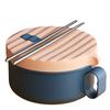 Stainless Steel Instant Noodle Bowl Double-Layer Anti-Scalding Lunch Box Fruit Ramen Soup Bowls Kitchen Tableware Food Container