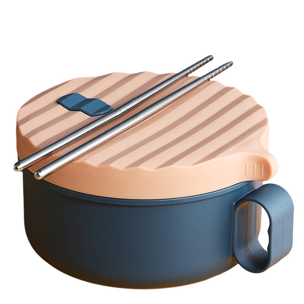 Stainless Steel Instant Noodle Bowl Double-Layer Anti-Scalding Lunch Box Fruit Ramen Soup Bowls Kitchen Tableware Food Container