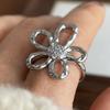 925 Sterling Silver Finger Rings for Women Big Flower Couple Minimalist Ring Party Jewelry Gift Prevent Allergy