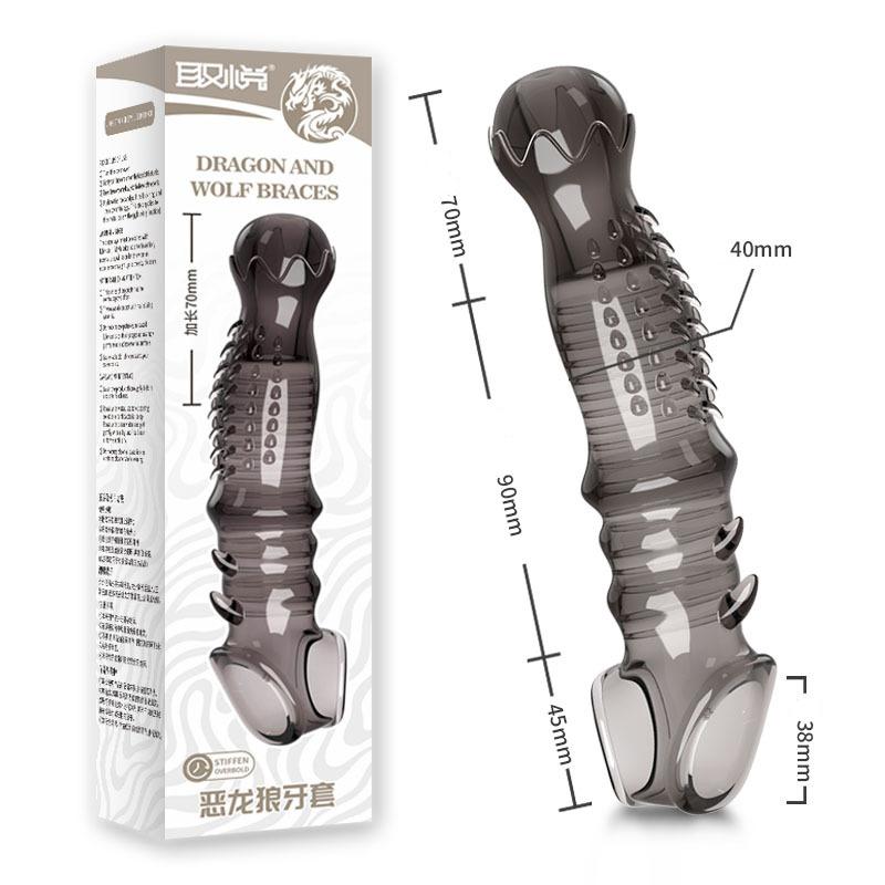 Penisvergrößerungshülse, Penisring, wiederverwendbare Kondome, Sexspielzeug für Männer, G-Punkt, Verzögerung der Ejakulation