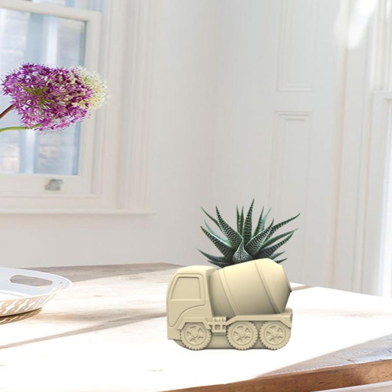 Mud Tanker Pen Holder Silicone Molds Table Ornament Mould Plasters Making Tool Succulent Planter Mold Easy to Clean