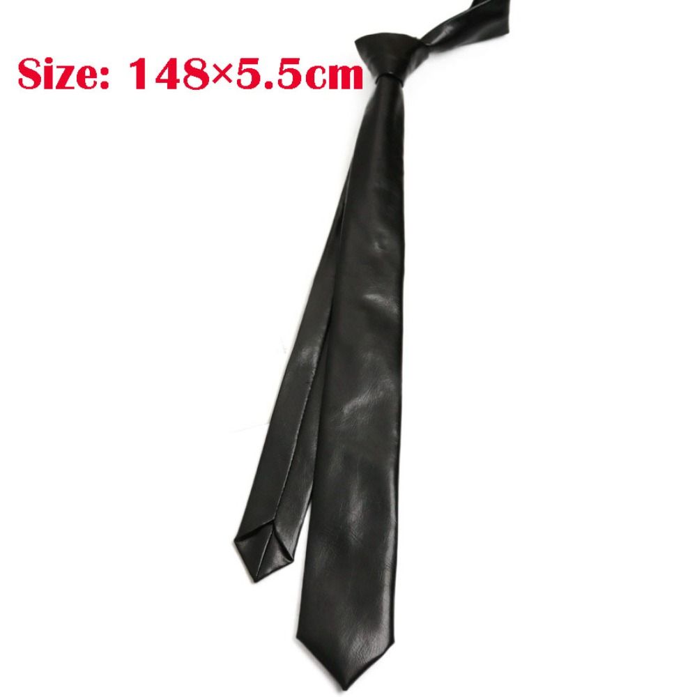 Retro PU Leather Ties 5.5cm Wide Narrow tie Fashion JK Necktie  Unisex