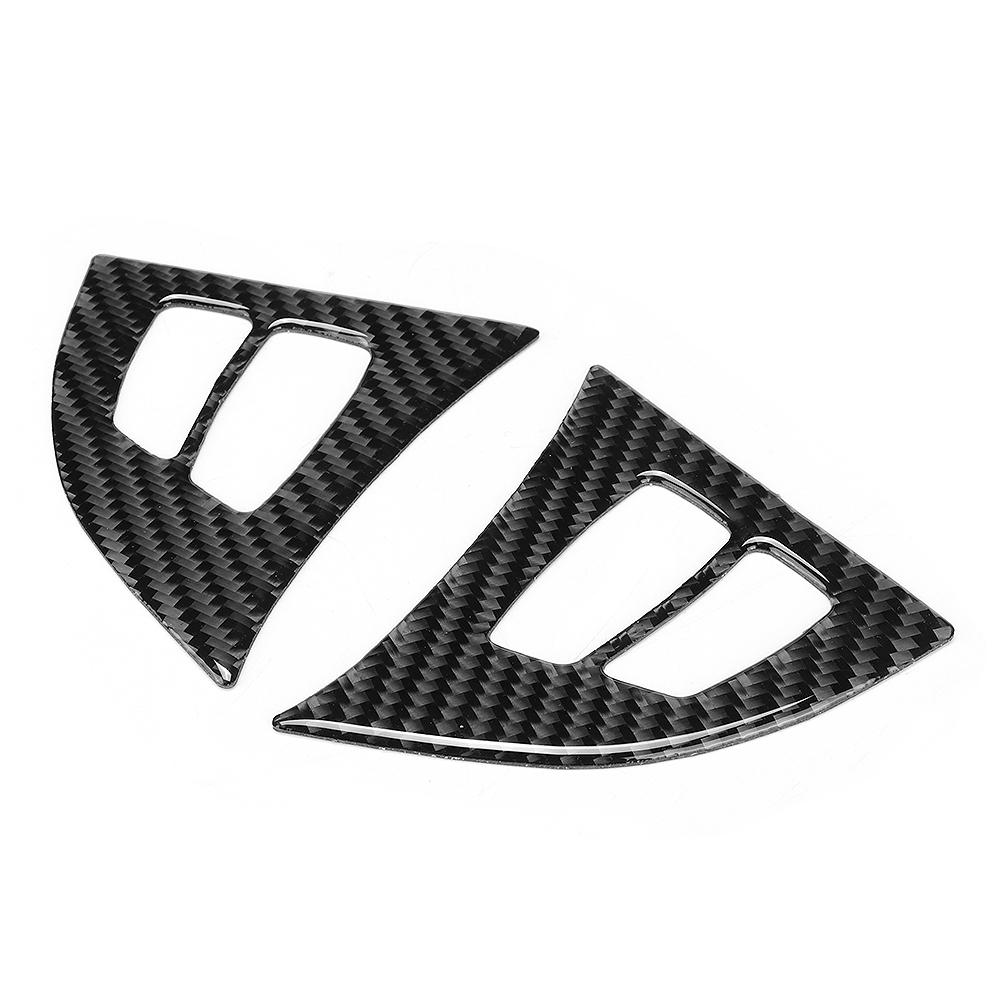 2Pcs Set Carbon Fiber Steering Wheel Frame Cover Trim Left Hand Driving Fit for E70 X5 2008 2013