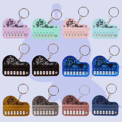 Mini Electronic Piano Keychain Pendant Glowing Music Key Chain  Playing Music Pronunciation Small Piano Music Cartoon Key Chain