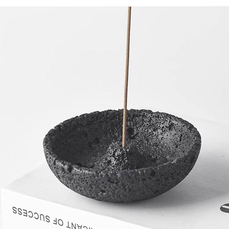 Rustic Stone-Textured Incense Holder Rustic Minimalist Decor Aroma Burner Stand For Home Decor, Desk, Living Room & Gift