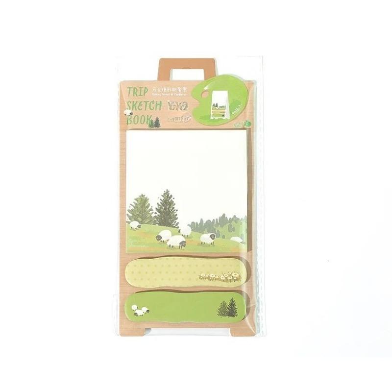 1Pc Beautiful Travel Natural Scenery Memo Pad Multi-functional Planner Scrapbook Journal Note Tag Sticker Deco Label Sticky Note