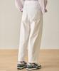 GRIDAJ Cotton Bio-Washed Belted Double-Pleated Pants _ White