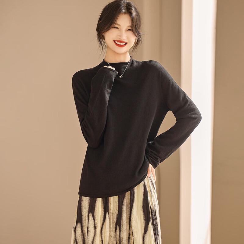 Srcr Women's Cashmere Blend Semi-High Collar Knit Sweater