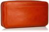 Zonar RENZINA Large Zipper Long Wallet, Italian Leather, 24 Card Slots, with Presentation Box, Orange