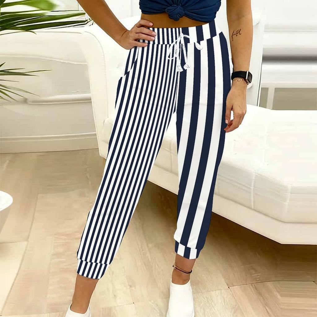 Summer Ladies Multi Style Printing Printed Sweatpants Loose Fit Drawstring Joggers Elastic Cuff Daily Casual Pants