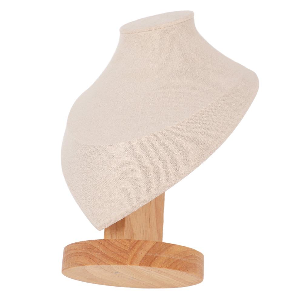 16.5x10.5x23.5cm Solid Wood Bust Necklace Display Stand