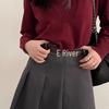 2023 New Women's Korean-Style Leather Belt - High-End Black Decorative Jean Accessory