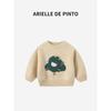 French Arielle De Pinto Girls' Cat Christmas Tree Sweater Autumn and Winter Sweet Baby Red Top