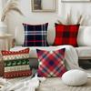 Christmas Plaid Pillow Case Sofa Short Plush Double-Sided Hd Printing Room Home Office Gift Cushion Cover