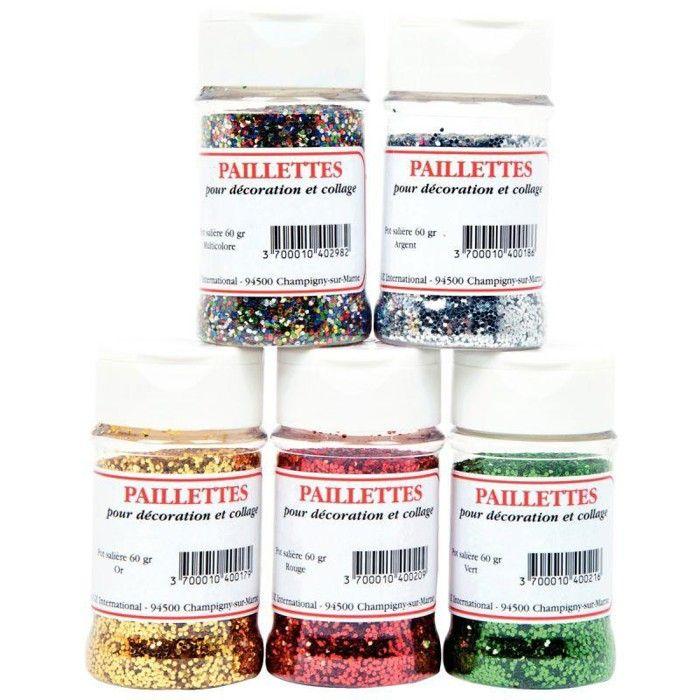 Paillettes scintillantes - OZ INTERNATIONAL - MFB98-RG - Rouge - Pot de 50g - Faciles à coller