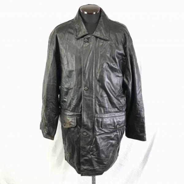 

SubUrban Sheep Leather Padded Coat Outer Men L Black Luxury Leather Full Zip Insulated(USED)