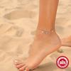 Fashion Adjustable Paperclip Chain Anklet Heart Bead Pendant Women