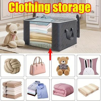 Large Foldable Storage Bag Closet Organizers and Storages Clothes Storage Bag Reusable Shopping Bags Blanket Clothes Organizer
