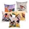 Flower And Birds Polyester Pillow Cover Bird Animal Printed Cushion Cover Throw Pillowcase For Home Sofa Decor 45X45Cm