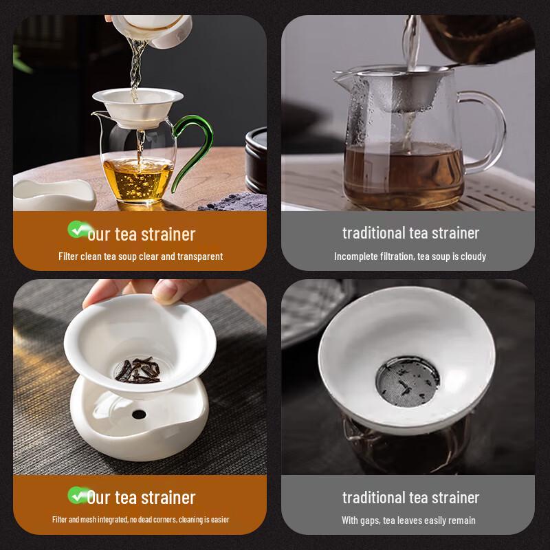 TEAHUE Ceramic Tea Strainer Set