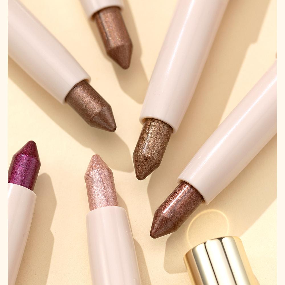 6 Farben Lidschattenstift, Matt Perlglanz Lidschattenstift Textmarker Konturenstift Aufhellender langanhaltender Lidschattenstift Augen-Make-up-Stift