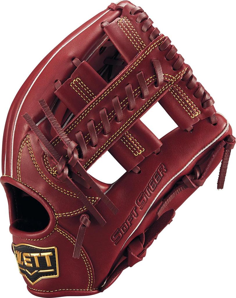 ZETT Soft Steer Baseball Bordeaux Brown Size 4 Glove, All-Around, Left-Handed Throw, (4000), (BRGB35520F)