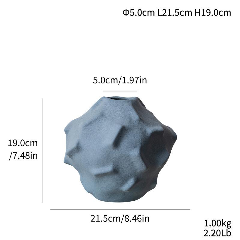 Simple Ceramic Large Vase, High-End Home Desktop Decoration Ornament Macaron Flower Arrangement Granular Ball V355 small size