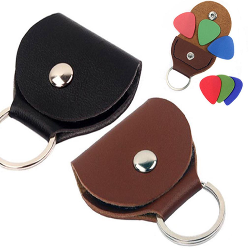 Guitar Picks Case Keychain Light Weight Picks Storage Bag Pick Holder Pouches PU Leather Guitar Plectrums Bag Enduring