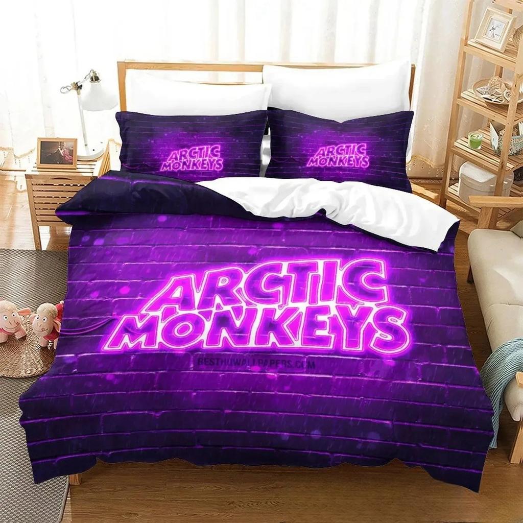 3D Printed Arctic Monkeys Music Band Bedding Set Duvet Cover Bed Set Quilt Cover Pillowcase Comforter King Queen Size Boys Adult
