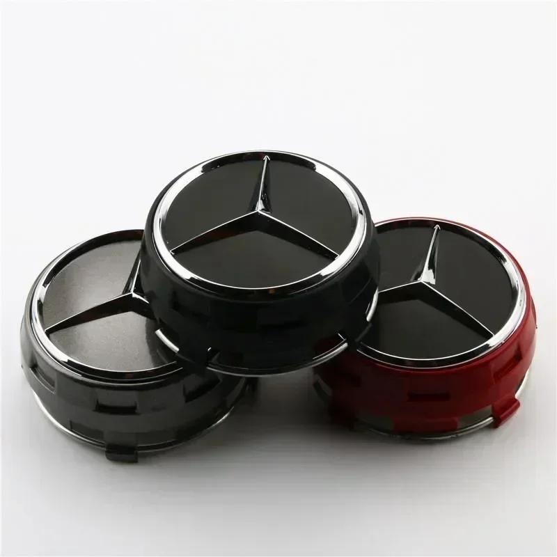 C200 E200 For Mercedes Benz 4PCS 75mm Car Wheel Center Hub Caps Cover For Mercedes Benz B/C/E/S Class A Class C200L GLC GLK CLA