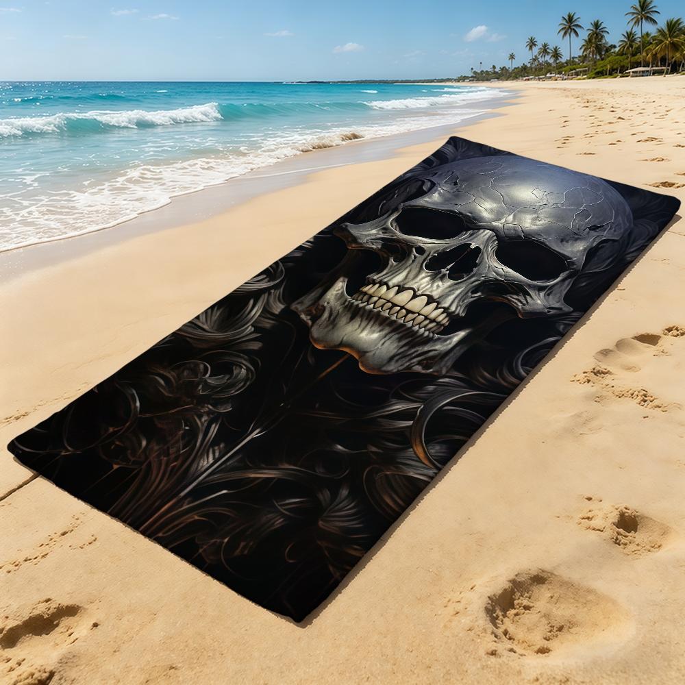 Skelett Totenkopf Mode Cooles Handtuch Für Outdoor Camping Strandtuch Super Saugfähig Schnell Trocknend Sommer Handtuch