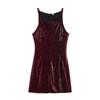 Jnleaog Autumn New Women's Clothing Fashion French Fashion Design Sexy Silm Leopard Print Sequin Slip Dress