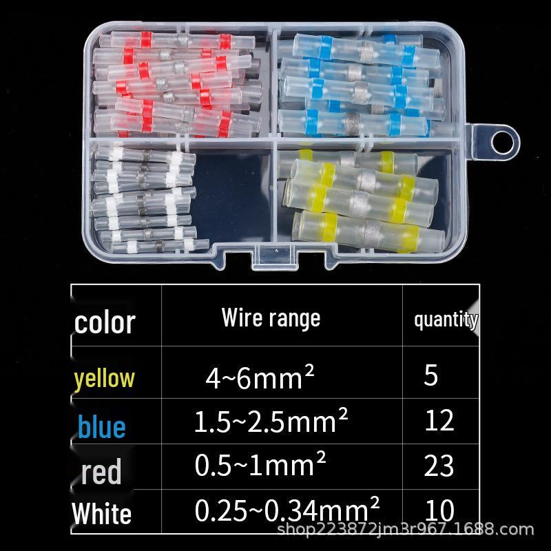 50-Piece Waterproof Heat Shrink Wire Connectors with Solder Ring Insulated Terminals